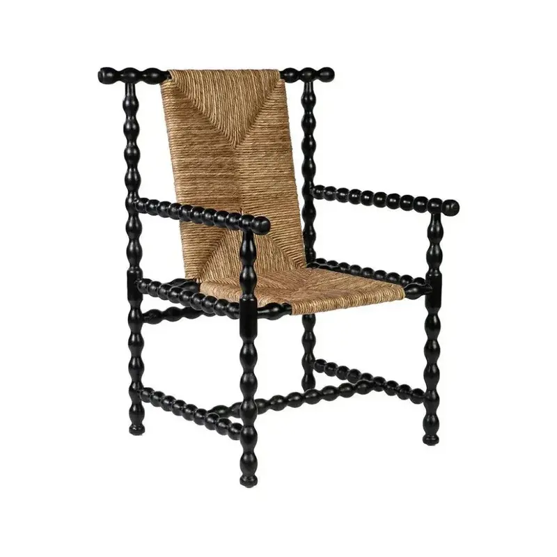 Wichita Occasional Chair With Handwoven Rush Seat And Natural Frame 1