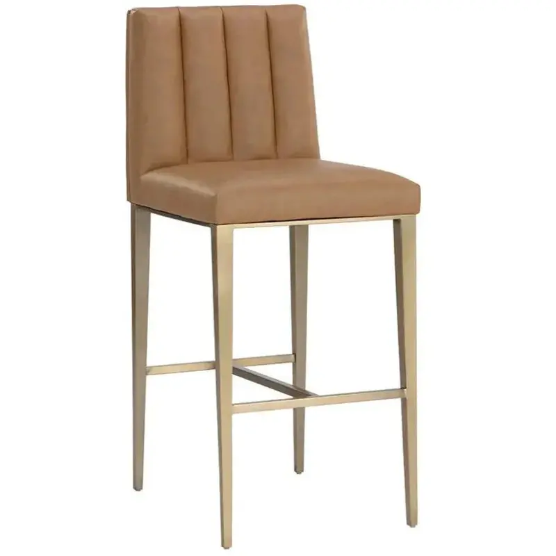 Wilbur Bar-Height Stool In Premium Faux Leather & Steel Frame 1