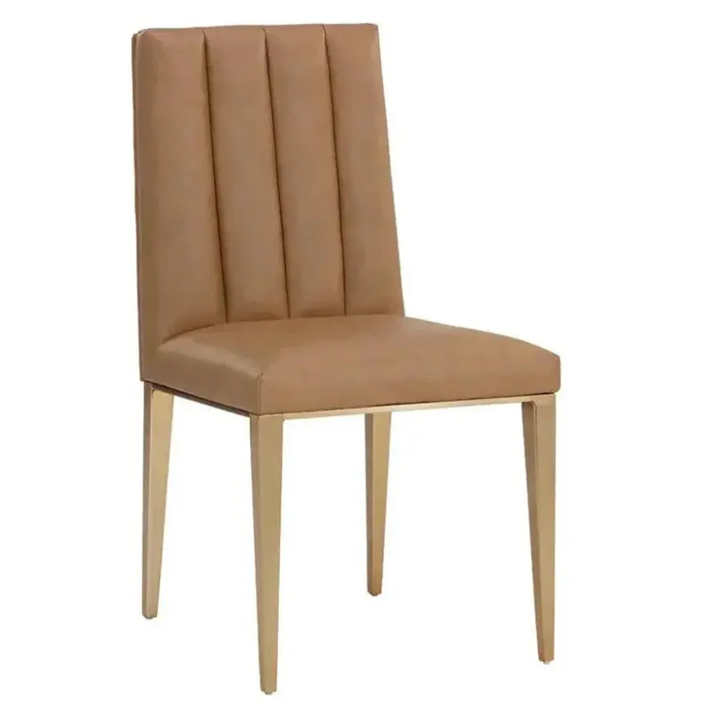 Wilbur Upholstered Dining Chair In Faux Leather – Ergonomic Support 1