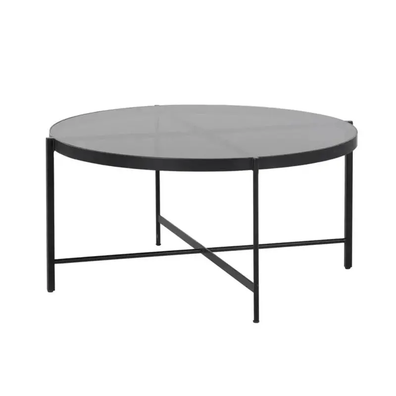 Willem Modern Round Coffee Table With Steel Base 1