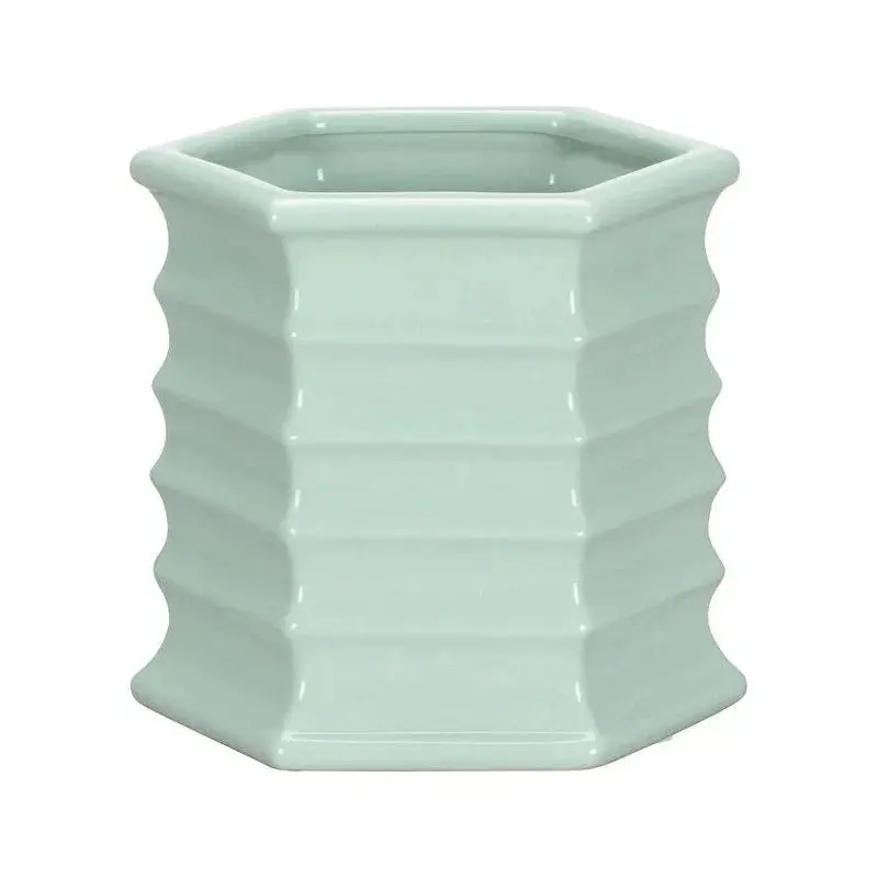 Willow Hexagonal Ceramic Planter With Handcrafted Glaze Finish 1