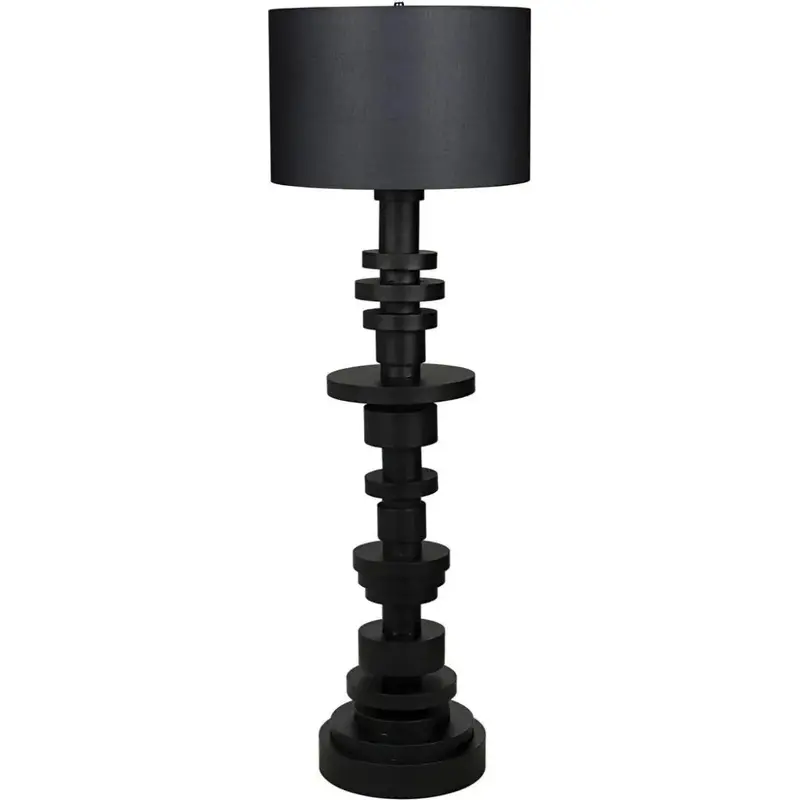 Wilton Black Metal Floor Lamp With Fabric Shade 1