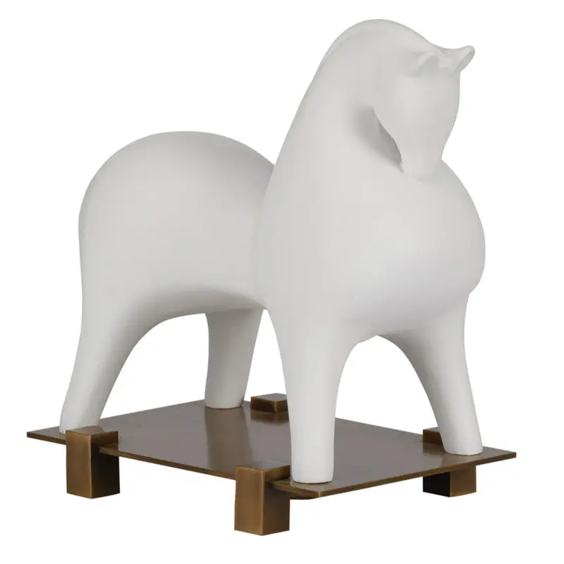 Windstride Contemporary White Ceramic Accent Sculpture 1