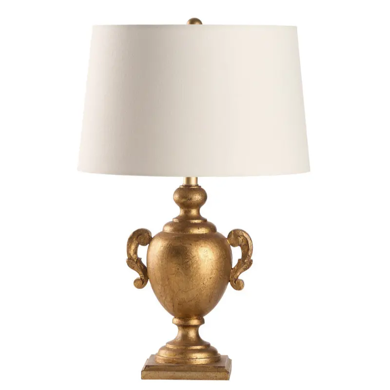 Wooden Base Gold-Finished Table Lamp 1