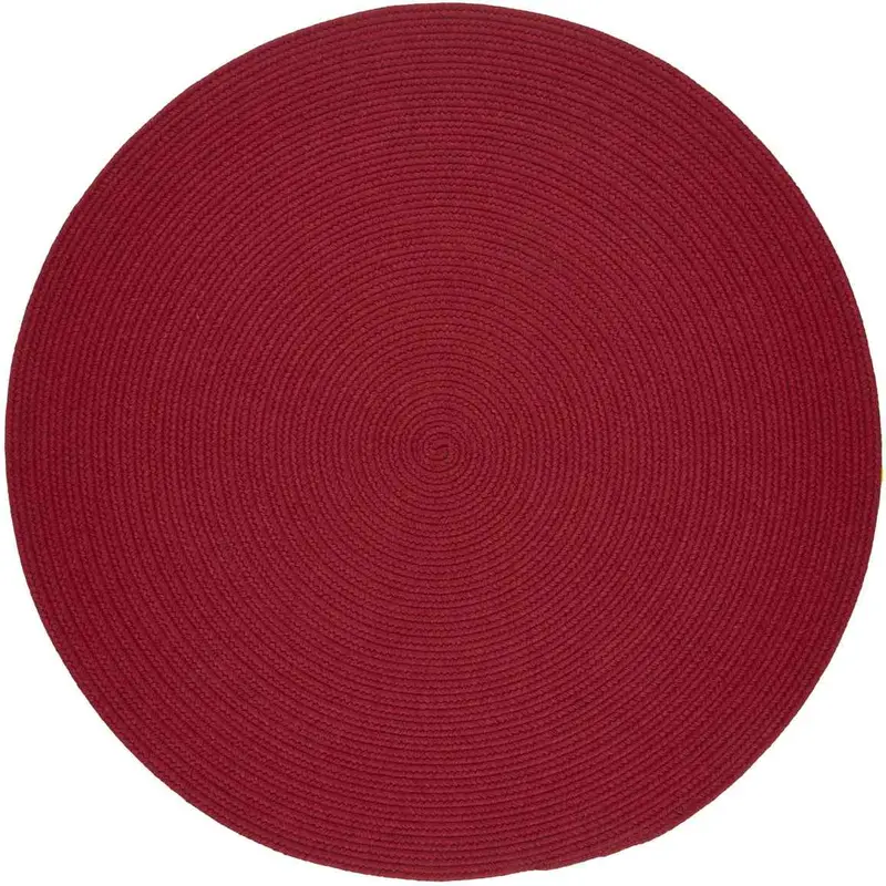 Wool Solids Flat-Braid Round Area Rug – Clean Circular Design 1