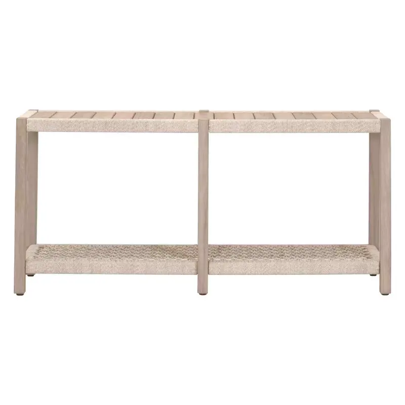 Wrap Outdoor Teak Console Table – Washed Ever Teak, Slimline Design 1