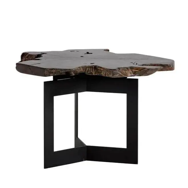 Wyatt Geometric Wooden Side Table – Sculptural Design 1