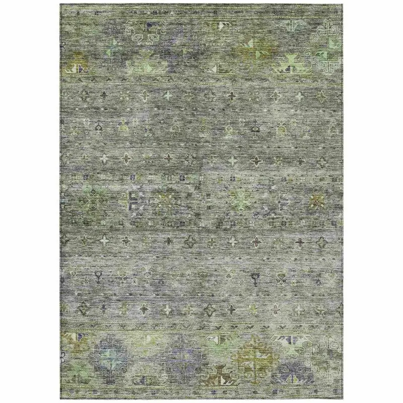 Yaniqa Sage Green Indoor-Outdoor Rug – Eco-Friendly Washable Area Mat 2