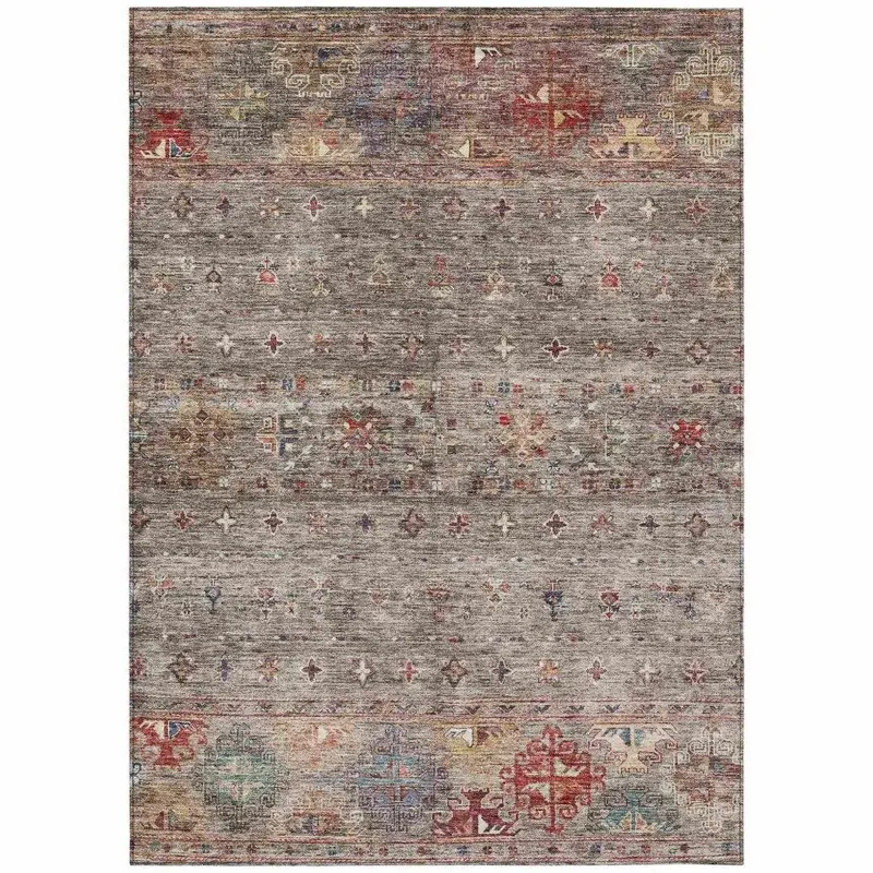 Yaniqa Storm Gray Washable Rug – Contemporary Indoor-Outdoor Area Mat 2