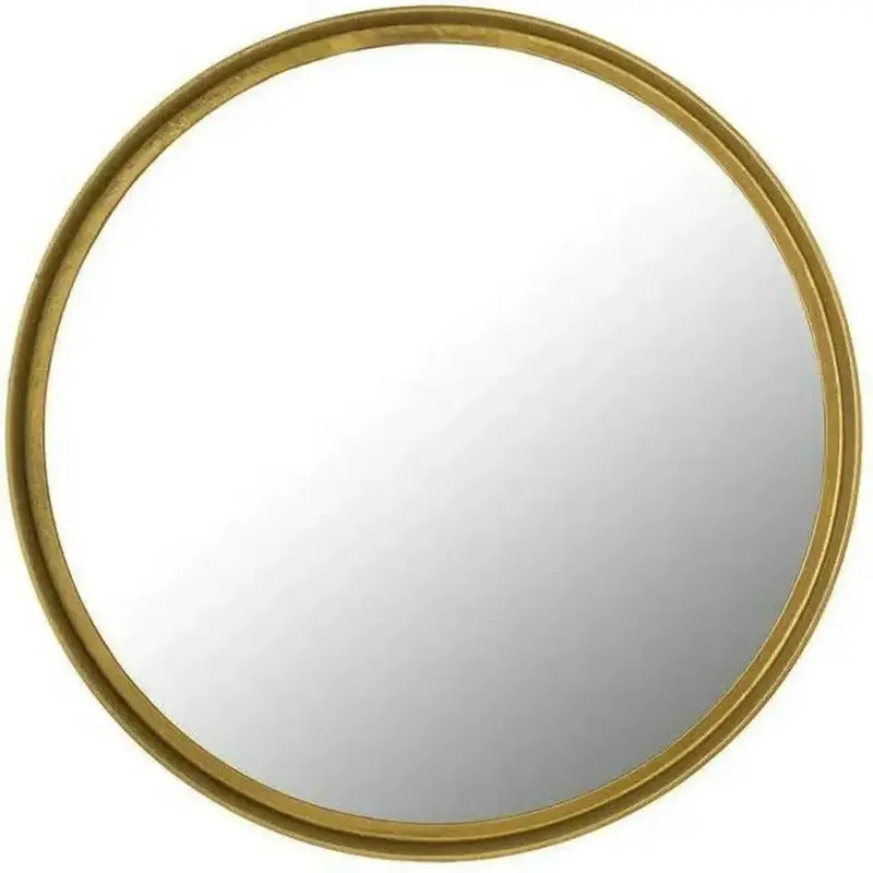 Yellow Gold Round Wall Mirror – Decorative Statement Piece 1
