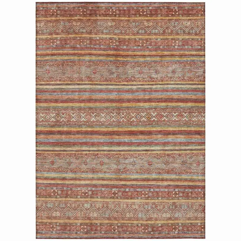 Ysadora Paprika Washable Rug – Warm-Toned Indoor-Outdoor Carpet For Entertaining Spaces 2