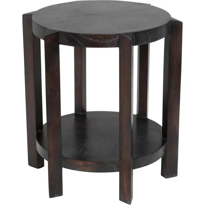 Yuhuda Compact Side Table With Sombre Wood Finish 1