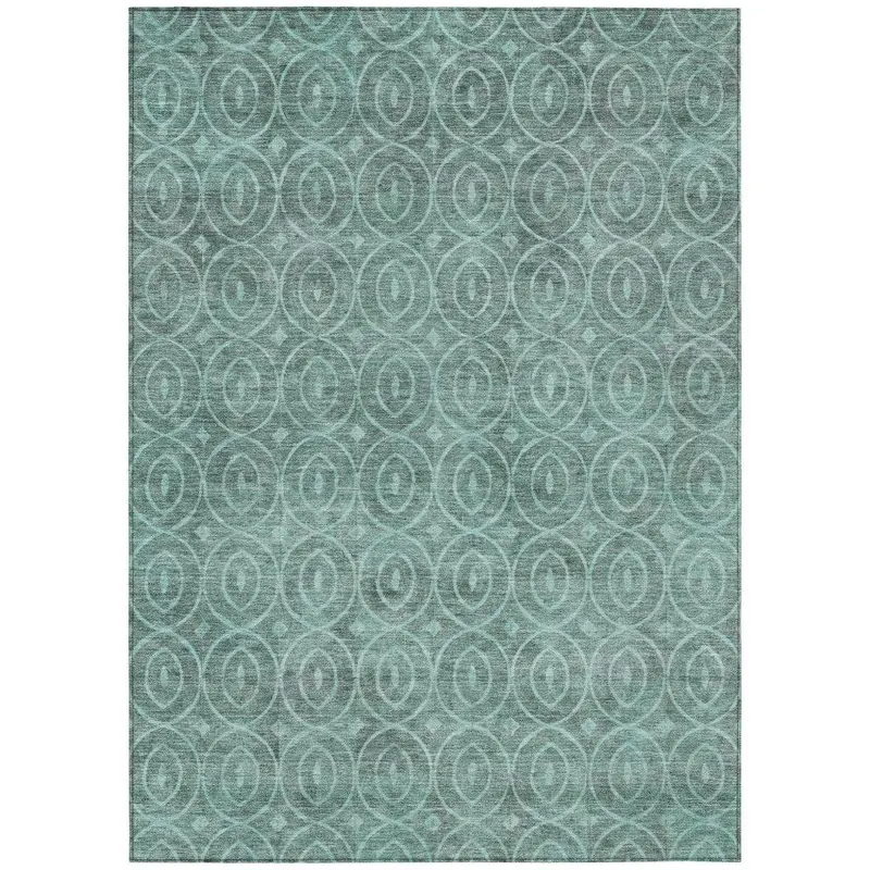 Zafrine Teal Indoor-Outdoor Area Rug – Machine Washable & Weather-Resistant 2