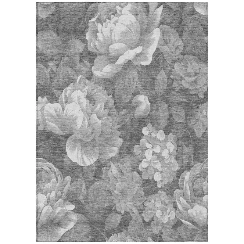 Zaleenah Light Gray Washable Indoor/Outdoor Area Rug 2