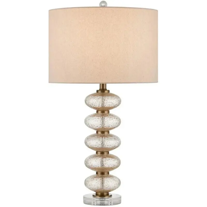 Zebulon Luxe Gold-Tone Glass And Metal Table Lamp 1